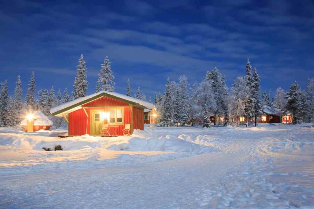 Lapland snow at night