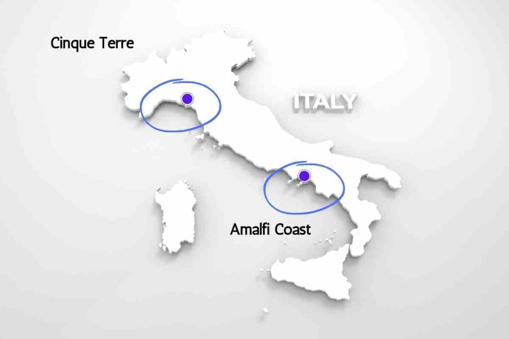 Locations Cinque Terre and Amalfi Coast