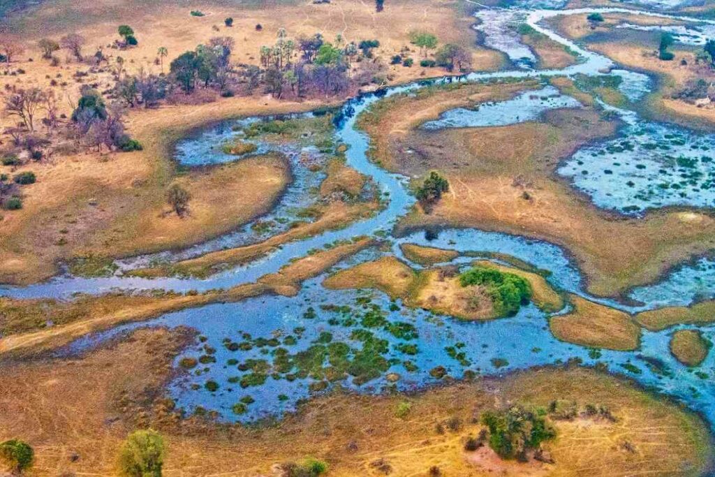 Okavango Delta aerial view Botswana