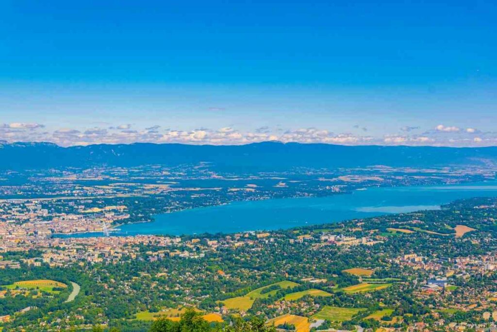 See Geneva lake from Mont Saleve