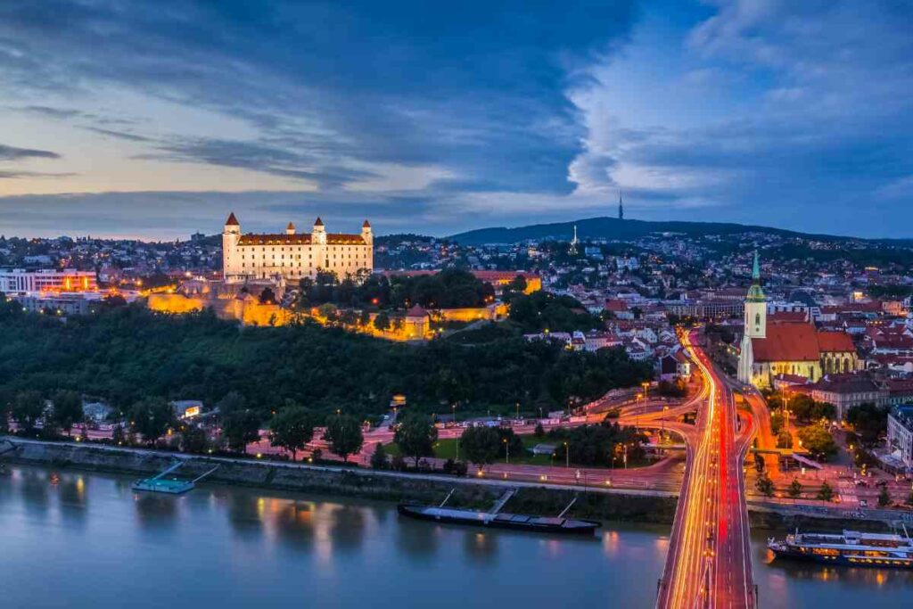 Bratislava Castle at night