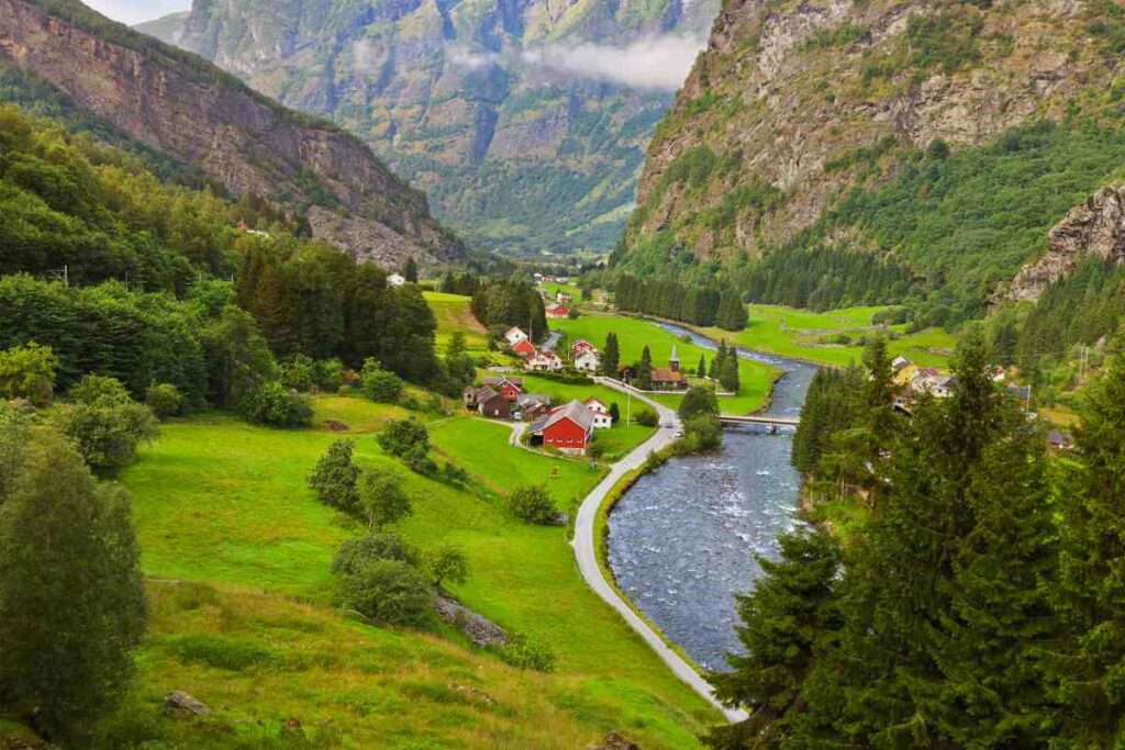 Visiting Norway village