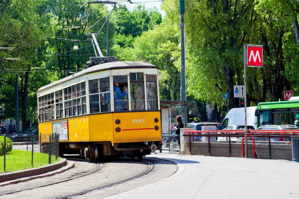 Trams in Milan Italy