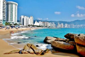 A stunning beach in Acapulco