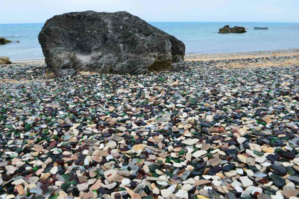 Sea glass at Souris Beach, Prince Edward Island, Canada
