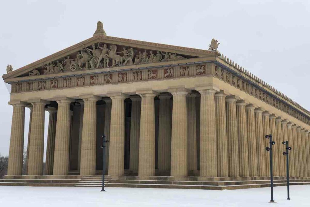 The Parthenon in Tennessee in winter
