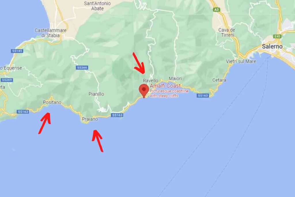 Amalfi Coast maps cities