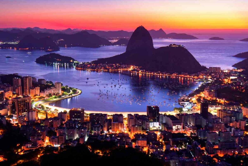 Rio de Janeiro at night view