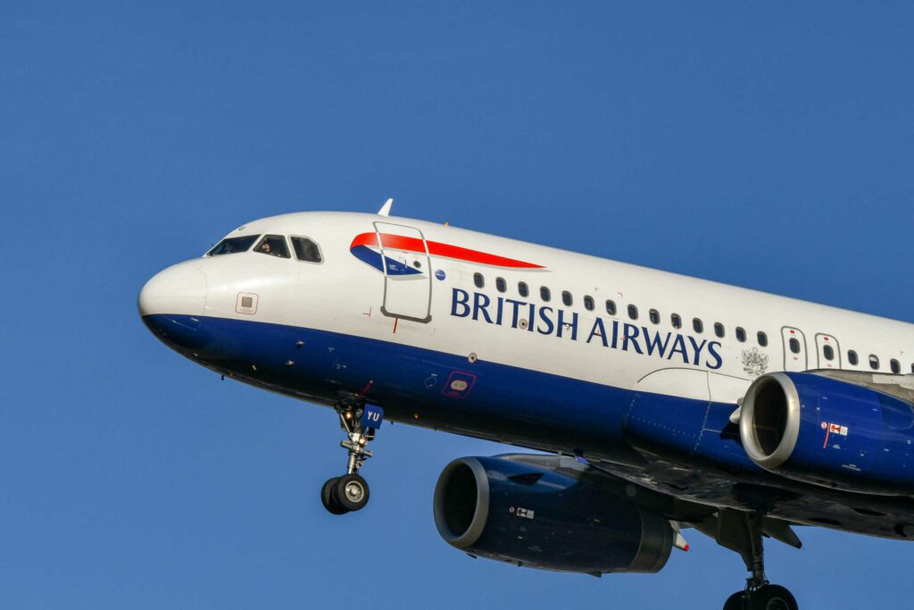 British airways aircraft is landing at the airport