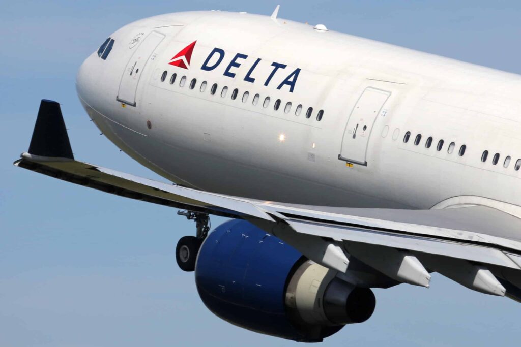 Delta aircraft is taking off
