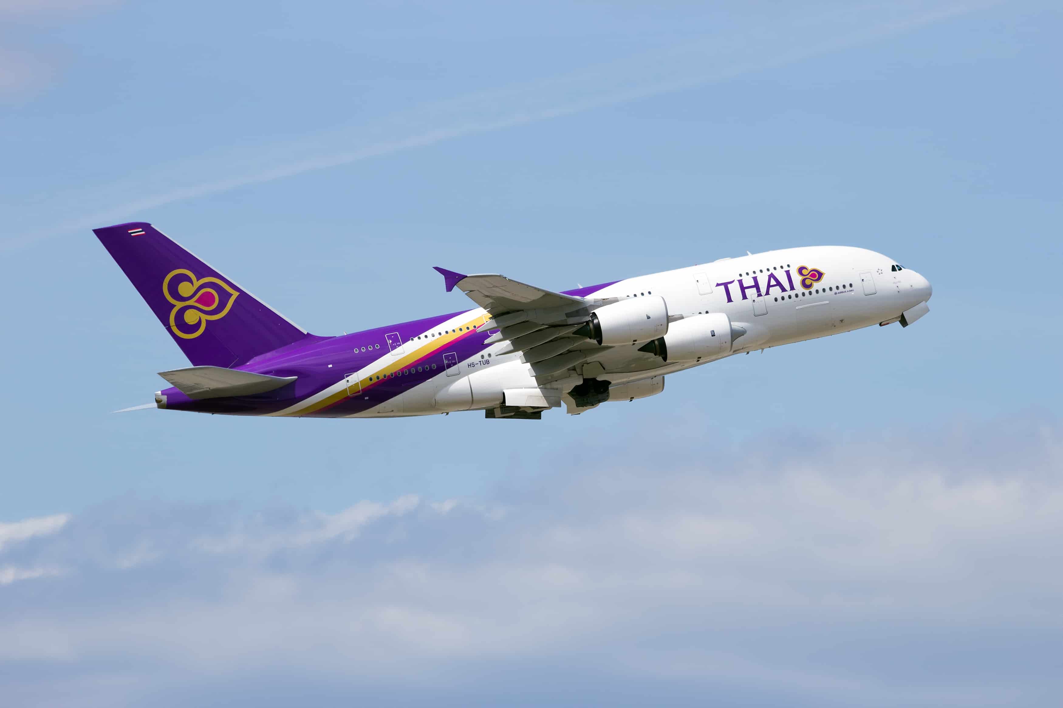 Thai Airways Airbus Taking off to its destination.