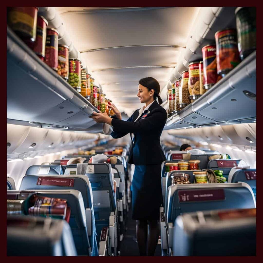 Canned goods on aircraft