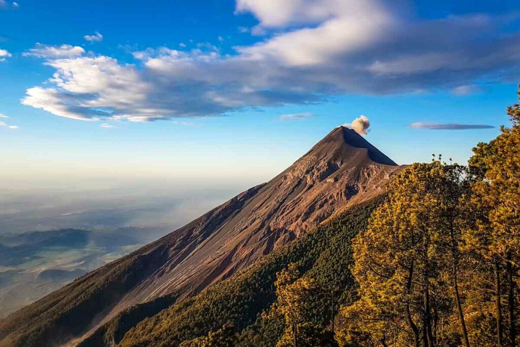 Acatenango volcano small eruption