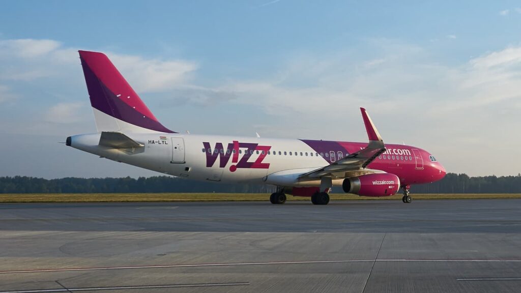 Wizzair aircraft on runway