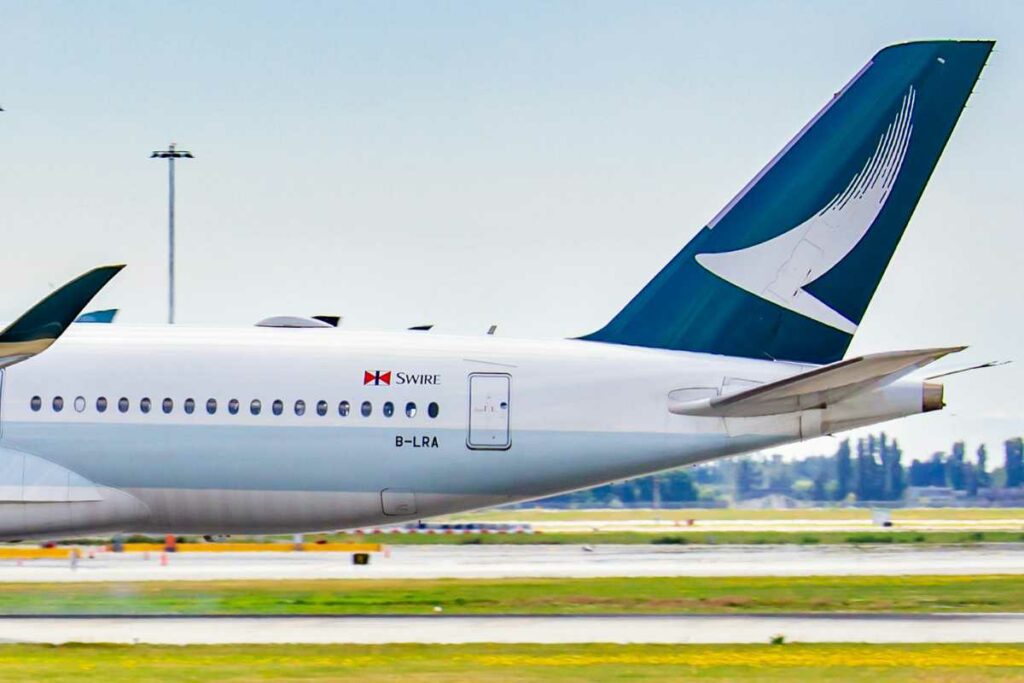 airplane Cathay Pacific airline